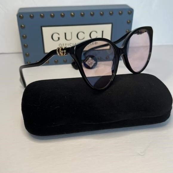 New - Gucci Pink Cat Eye Ladies Sunglasses GG1011S 005 57 Made in Italy main image 6